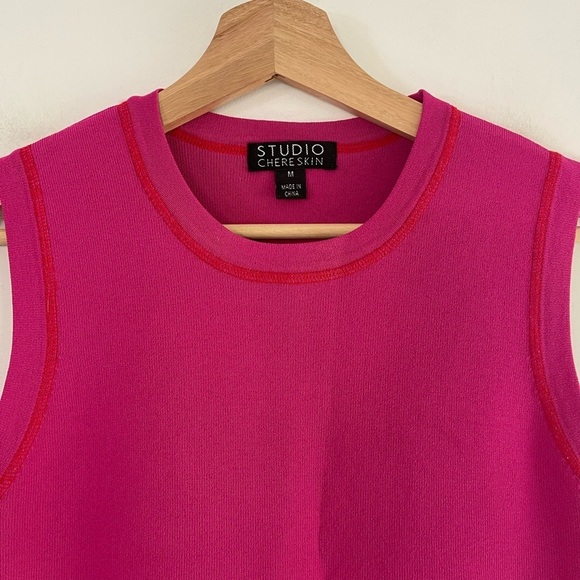 Studio Chere Skin Pink/Red Knit Top - M - Picture 2 of 5